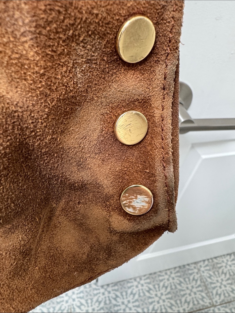 Hammitt Brown Suede Crossbody Bag with Gold Hardware - Picture 7 of 9